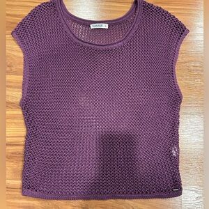 Garage Crochet Knit V-Neck Sweater Vest Women’s Size S/M